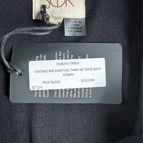 NWT Chaser Rib Shirttail Scoop neck Tank Top Cut Out Ladder Back in Black Small - Picture 6 of 9